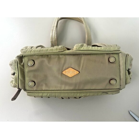 MZ Wallace Bedford Nylon Leather Beige Tan Jane Shoulder Bag - Picture 4 of 16